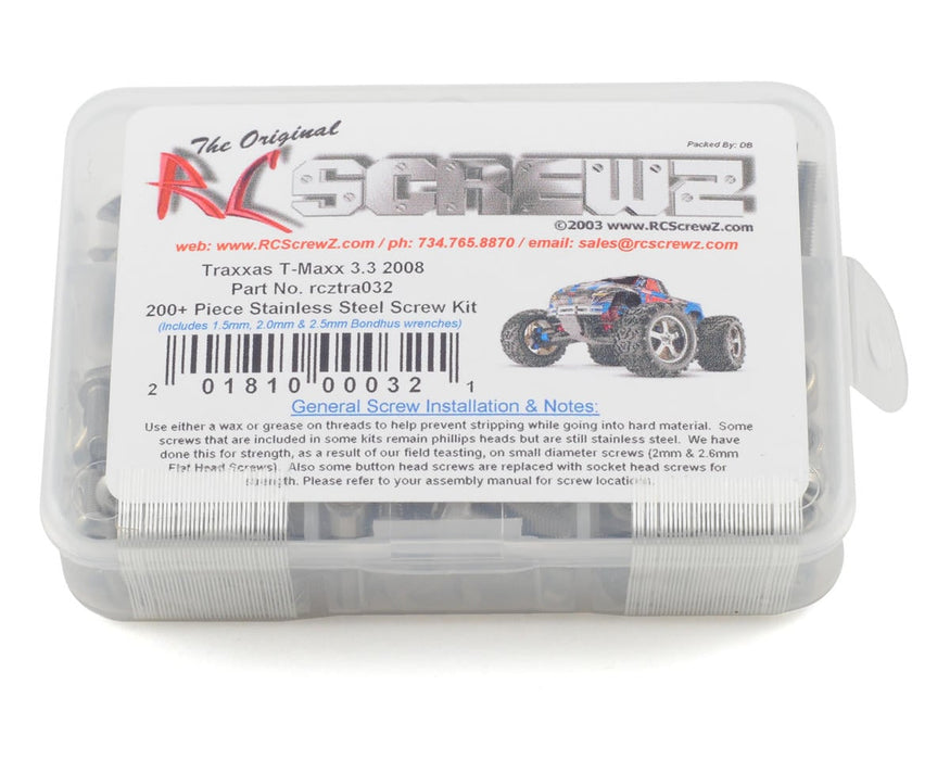 RC Screwz Stainless Steel Screw Kit for Traxxas T-Maxx 3.3 2008