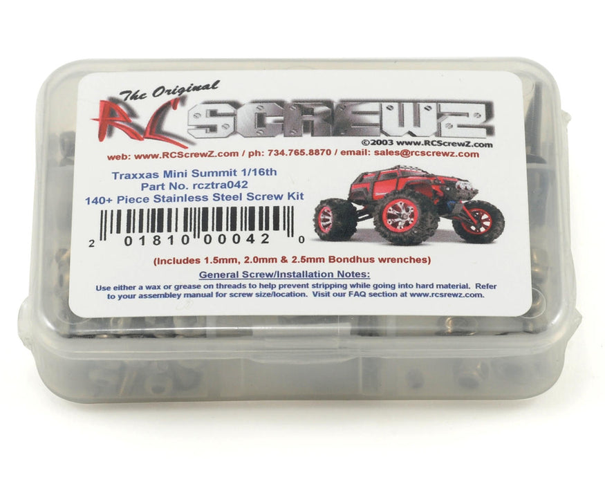 RC Screwz Stainless Steel Screw Kit for Traxxas Mini Summit 1/16th