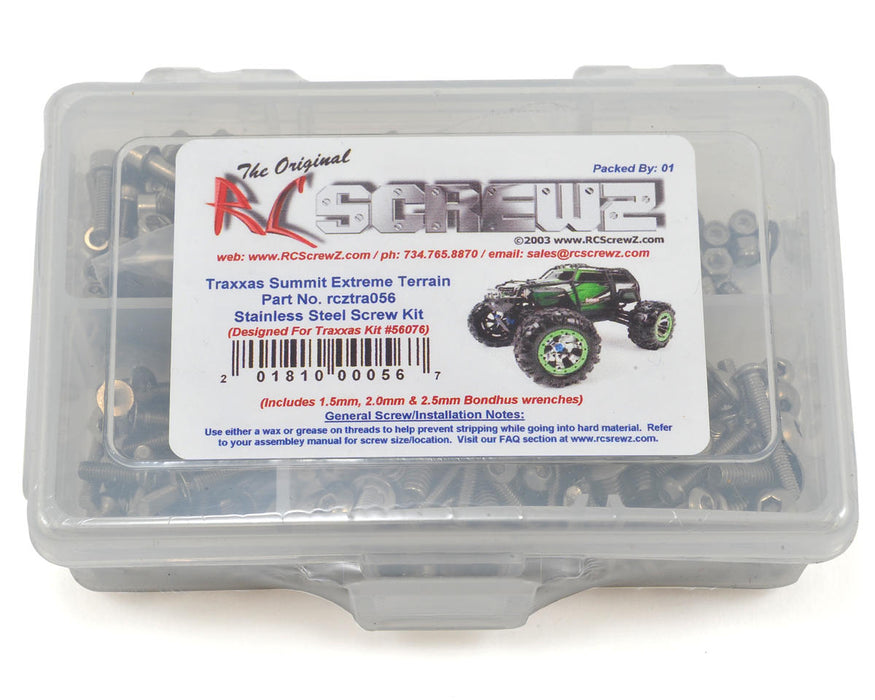 RC Screwz Stainless Steel Screw Kit for Traxxas Summit Extreme