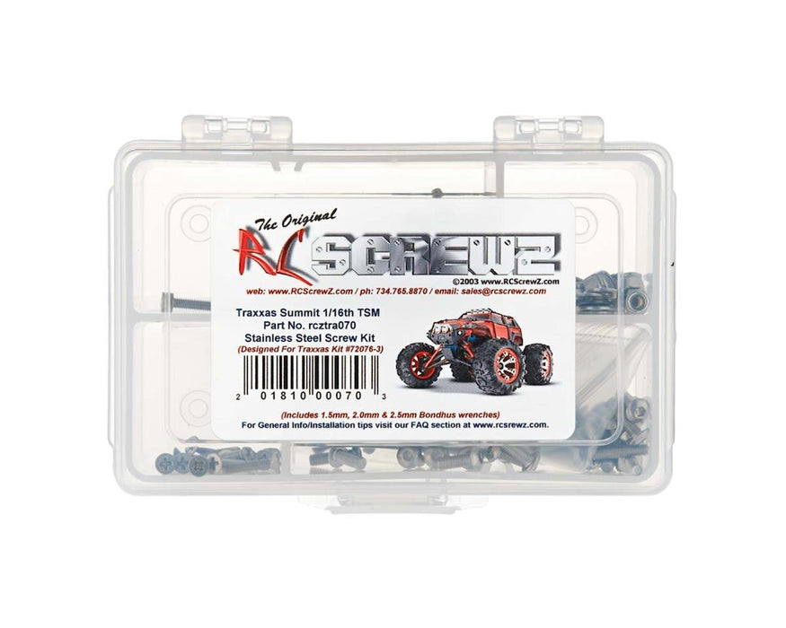 RC Screwz Stainless Steel Screw Kit for Traxxas 1/16 Summit