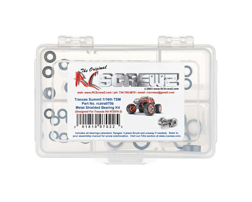 RC Screwz Metal Shielded Bearing Kit For Traxxas® 1/16 Summit® TSM®