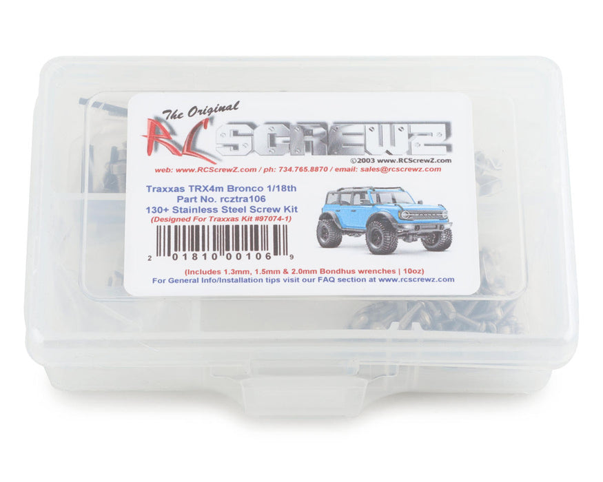 RC Screwz Stainless Steel Screw Kit for Traxxas TRX-4M Bronco