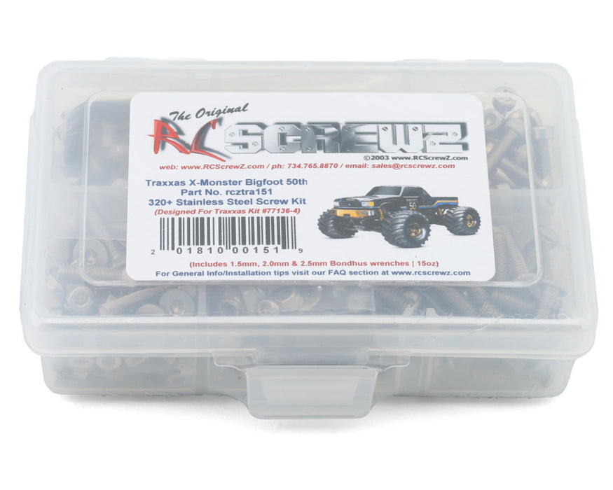 RC Screwz Stainless Steel Screw Kit for Traxxas® X-Maxx® X-Monster Bigfoot® 50th