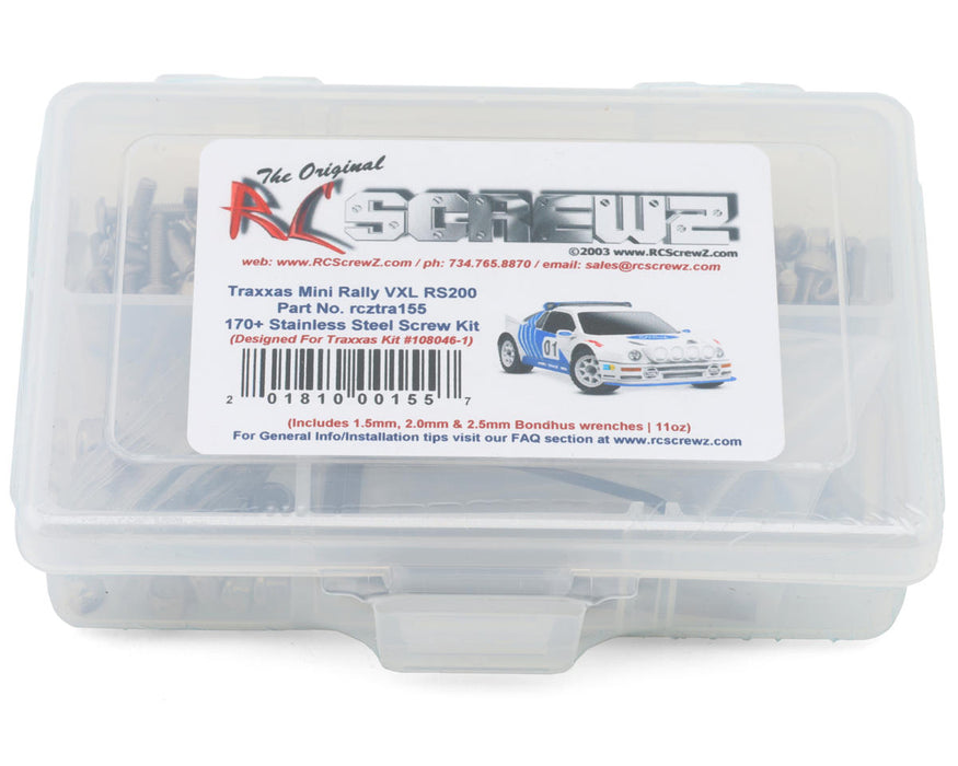RC Screwz Stainless Steel Screw Kit for Traxxas® RS200® Mini Rally VXL