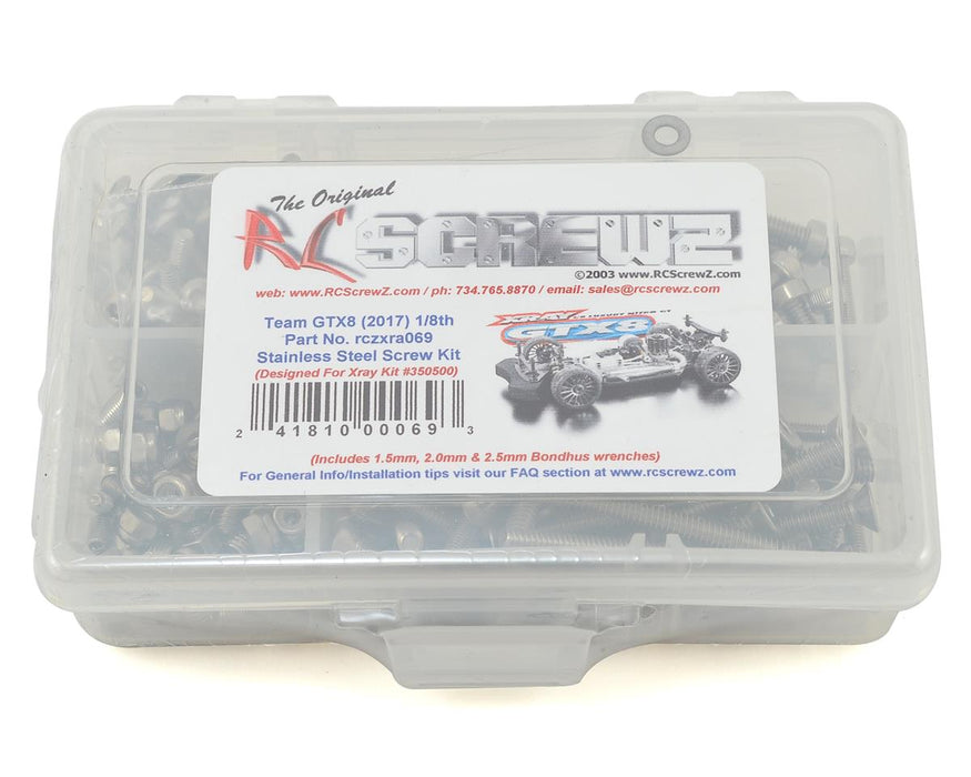 RC Screwz XRAY GTX8 1/8 Onroad Stainless Steel Screw Kit