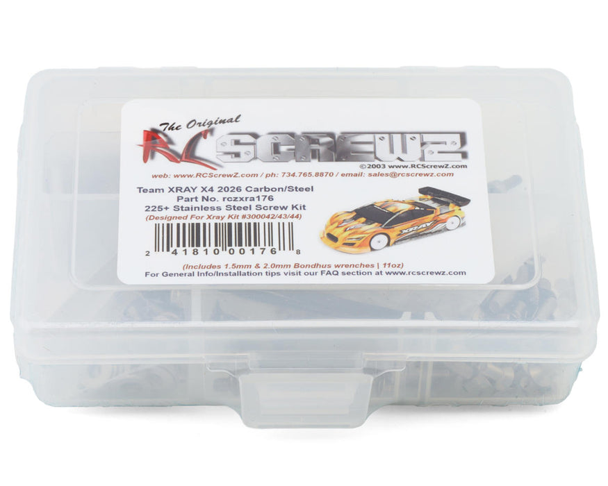 RC Screwz Xray X4 '26 Carbon Steel/Stainless Steel Screws Kit