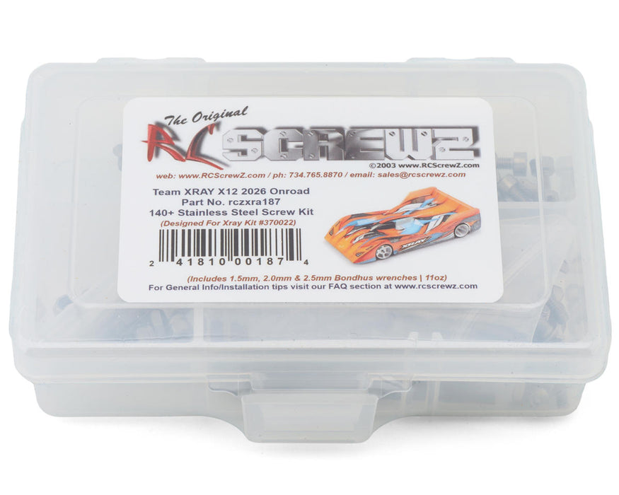 RC Screwz Xray X12 2026 Stainless Steel Screws Kit