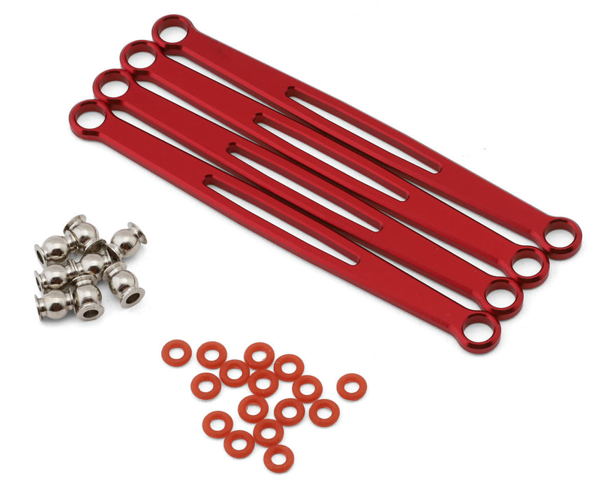 Redcat Ascent 18 Aluminum Rear Upper & Lower Links (Red) (4)