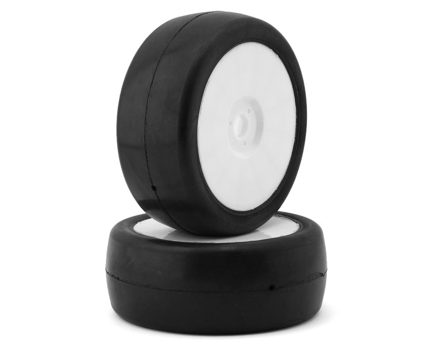 Raw Speed RC Slick 1/8 Buggy Pre-Mounted Tires (White) (2) (Soft - Long Wear)