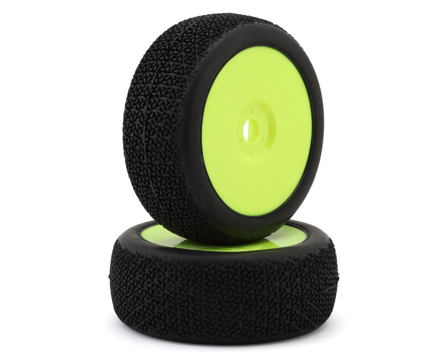 Raw Speed RC Triad 1/8 Off-Road Pre-Mounted Buggy Tires (Yellow) (2) (Soft)