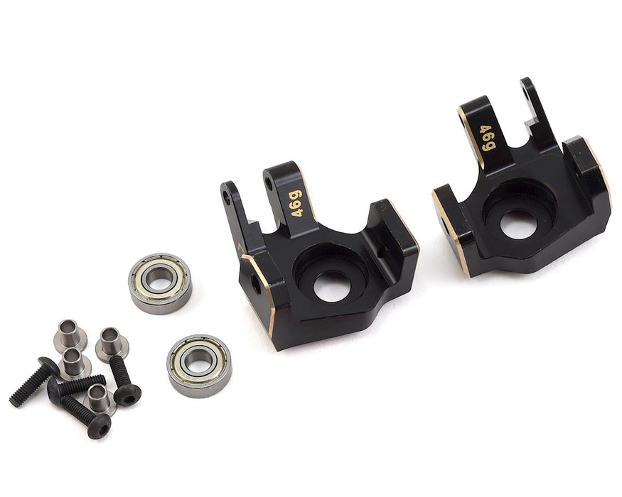 Samix SCX10 II Brass Heavy Duty Steering Knuckles (Black) (2)