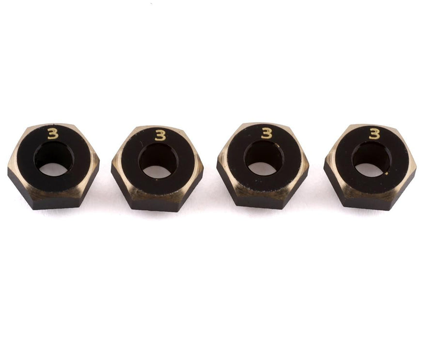 Samix SCX24 Brass Hex Adapter (4) (3mm) (0.5g)