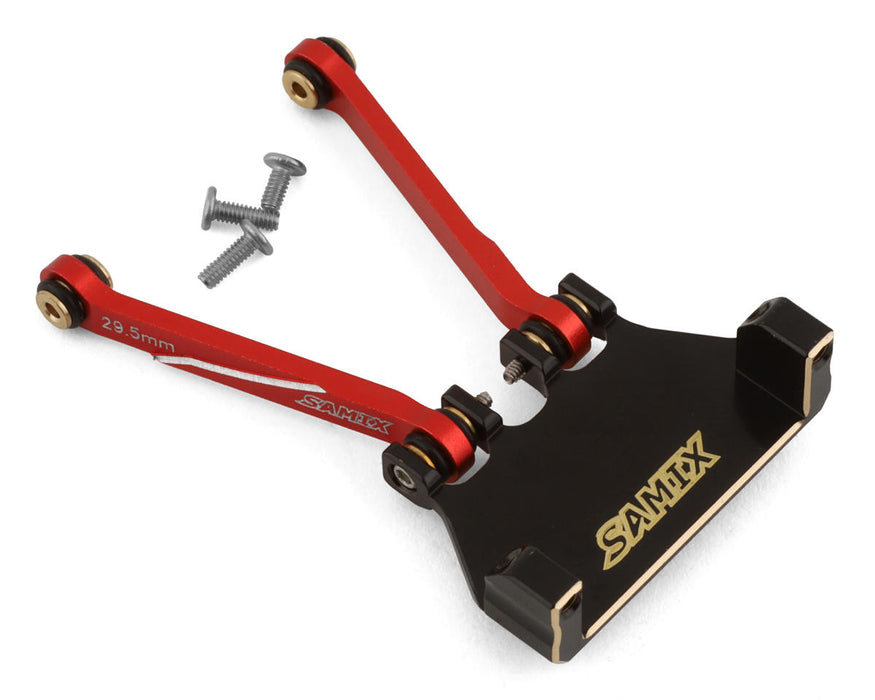 Samix SCX24 Brass Servo Mount & Aluminum 4-Link w/29.5mm Links (Red)