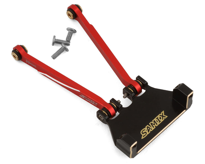 Samix SCX24 Brass Servo Mount & Aluminum 4-Link w/39mm Links (Red)