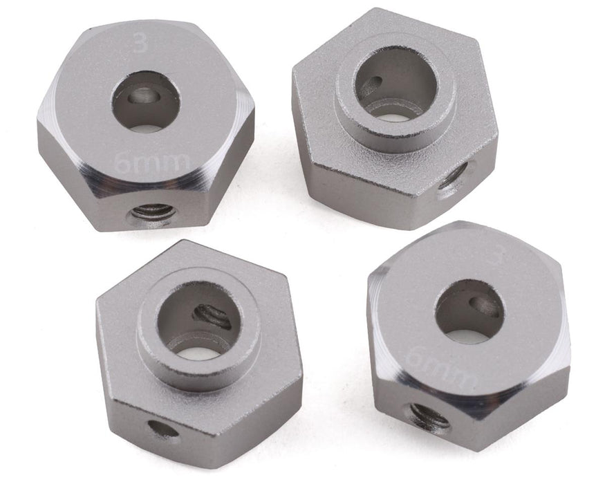 Samix SCX10 III Aluminum Hex Adapter (Silver) (4) (6mm)