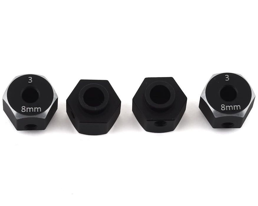 Samix SCX10 III/Capra Aluminum Hex Adapter (Black) (4) (8mm)
