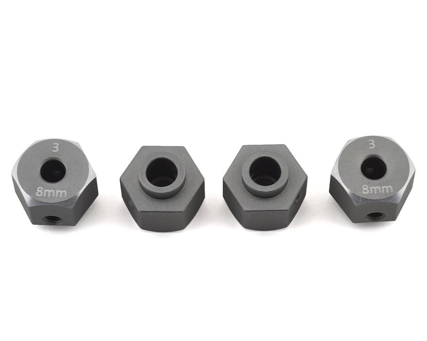 Samix SCX10 III/Capra Aluminum Hex Adapter (Grey) (4) (8mm)