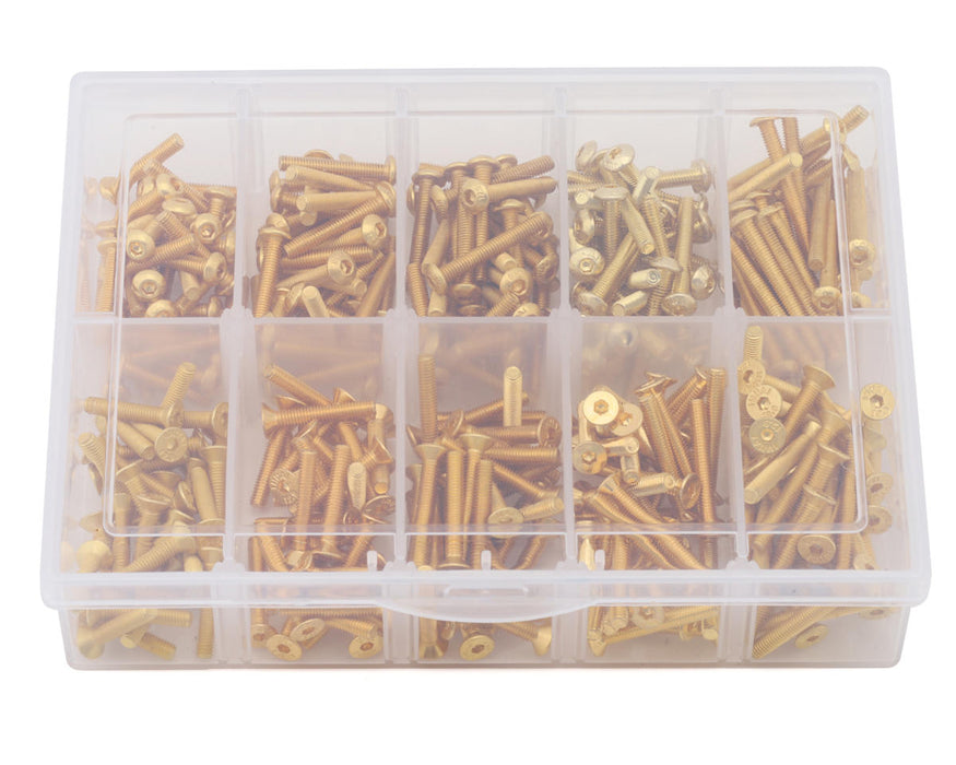 Samix Long Stainless Steel M3 Screw Set w/Plastic Box (Gold) (300)