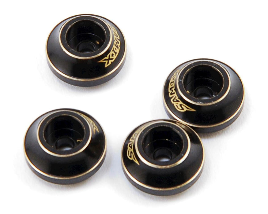 Samix Brass Shock Spring Cups for Traxxas TRX-4 (Black) (4) (6.25g)