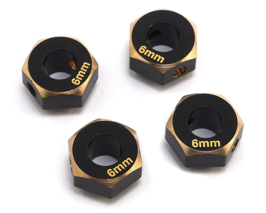 Samix Brass 12mm Hex Adapters for Traxxas TRX-4 (4) (6mm) (5g)