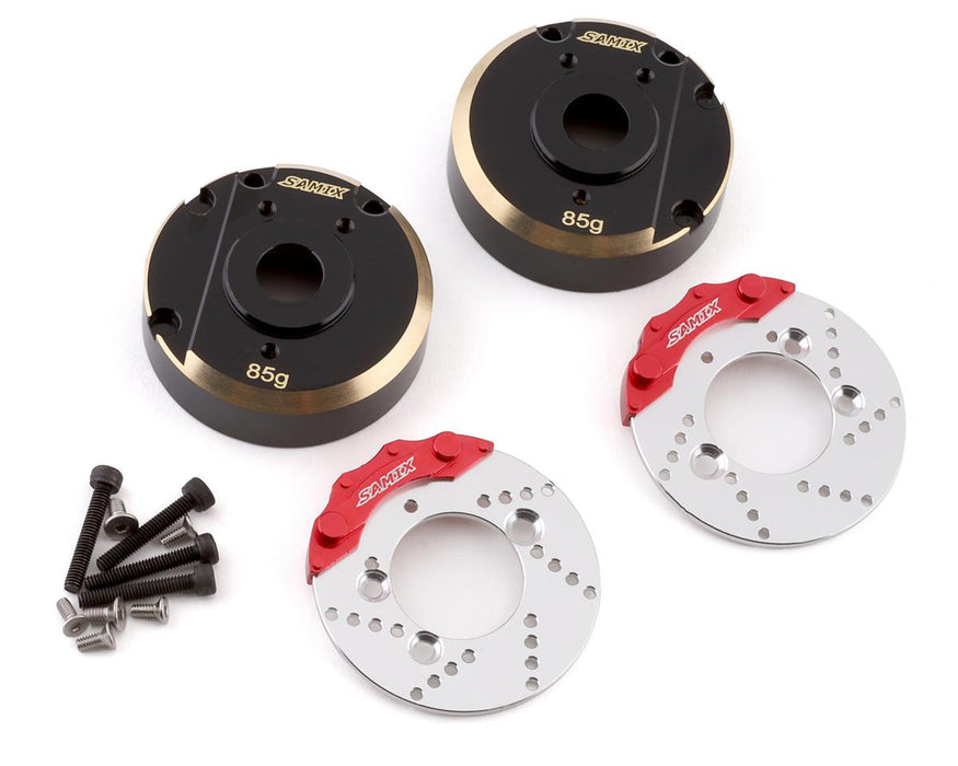 Samix Brass Portal Covers w/Scale Brake Rotors for Traxxas TRX-4