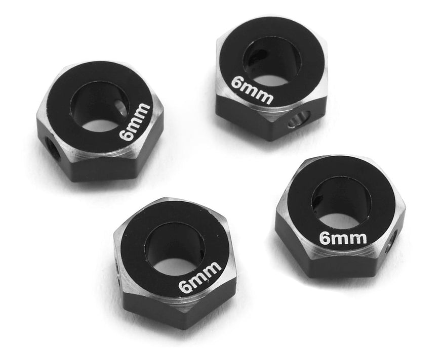 Samix Aluminum 12mm Hex Adapter for Traxxas TRX-4 (Black) (4) (6mm)
