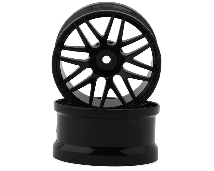Sideways RC 1/10 R2 Multi-Spoke Nylon Drift Wheels (Black) (2) (6mm Offset)