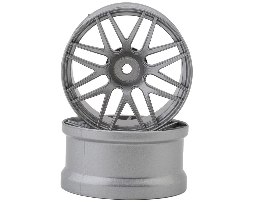Sideways RC 1/10 R2 Multi-Spoke Nylon Drift Wheels (Silver) (2) (6mm Offset)