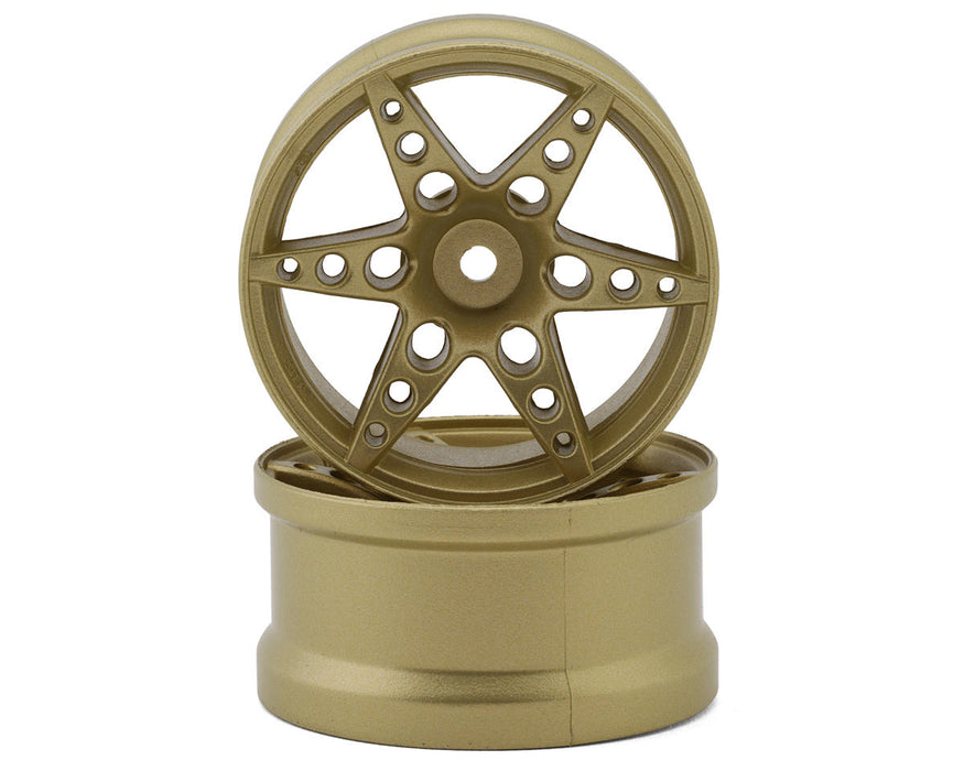 Sideways RC SRC R1 Multi-Spoke Nylon Drift Wheels (Gold) (2) (6mm Offset)