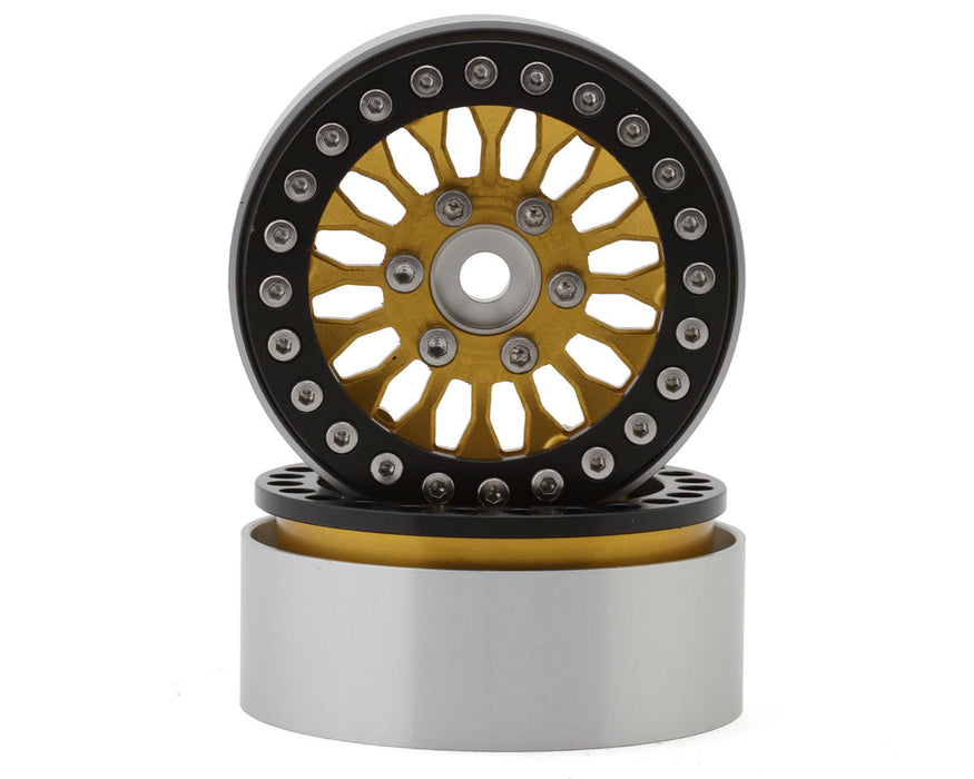 Reefs RC 1.9" SHIELD Aluminum Rock Crawler Beadlock Wheels w/Reef Hubs & Rings