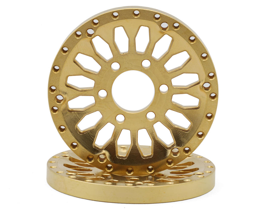 Reefs RC Brass 1.9" "SHIELD" Reversible Offset Wheel Face Set (2) (39g Each)