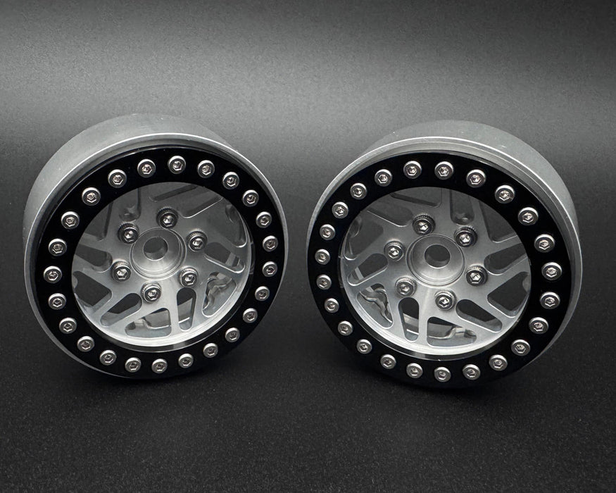 Reefs RC CROSSMAN 1.9" Aluminum Beadlock Wheels (Silver) (2)