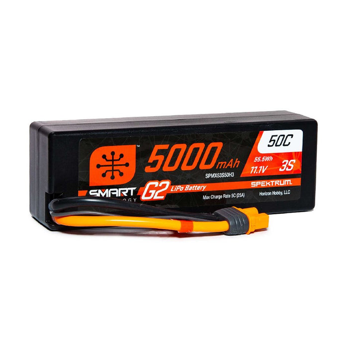 Spektrum 5000mAh 3S 11.1V 50C Smart G2 LiPo IC3 Hardcase