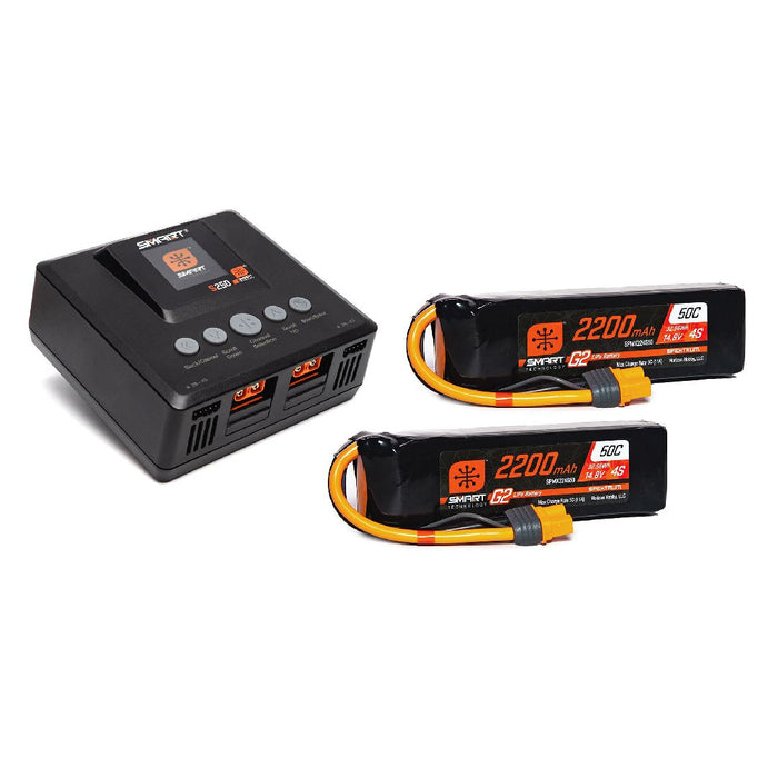 Spektrum Powerstage 4S Air Bundle: (2) G2 2200mAh 4S IC3 & S250