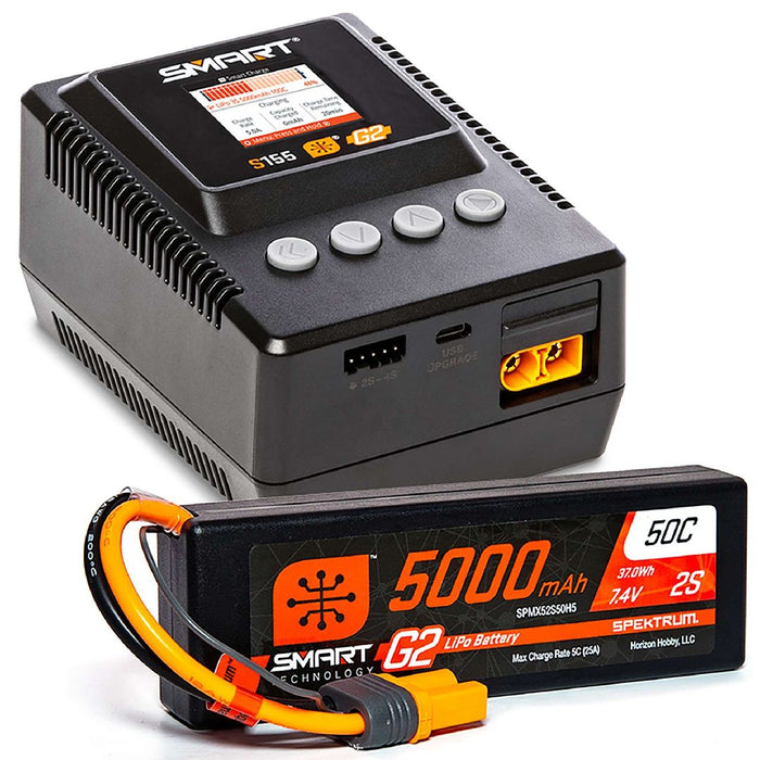 Spektrum Smart Powerstage: 5000mAh 2S IC5 LiPo & S155 Charger