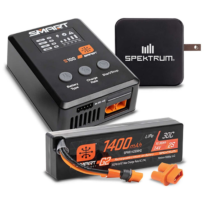 Spektrum Smart Powerstage Bundle: 1400mAh 2S IC2 & S100