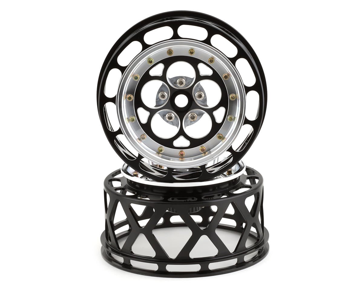SSD RC 5 Hole One Piece Drag Rear Wheels (Black) (2) — PRO-RC