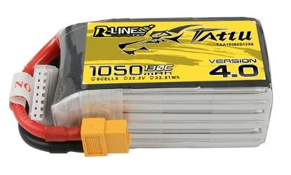 Tattu R-Line Version 4.0 1050mAh 6S1P  22.2V 130C LiPo Battery