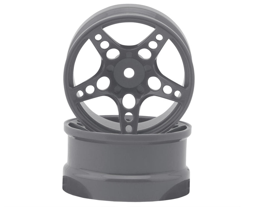24K RC Technology 1/10 R-Fighter Drift Wheels (Gunmetal) (2) (8mm Offset)
