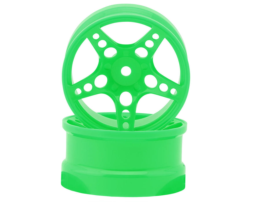 24K RC Technology 1/10 R-Fighter Drift Wheels (Green) (2) (6mm Offset)