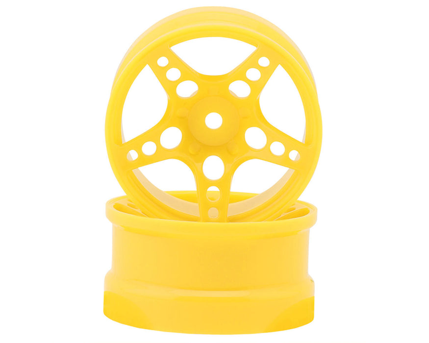 24K RC Technology 1/10 R-Fighter Drift Wheels (Yellow) (2) (6mm Offset)
