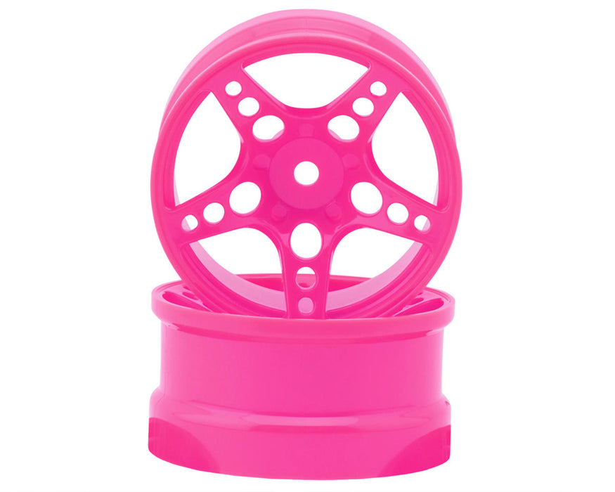 24K RC Technology 1/10 R-Fighter Drift Wheels (Pink) (2) (6mm Offset)