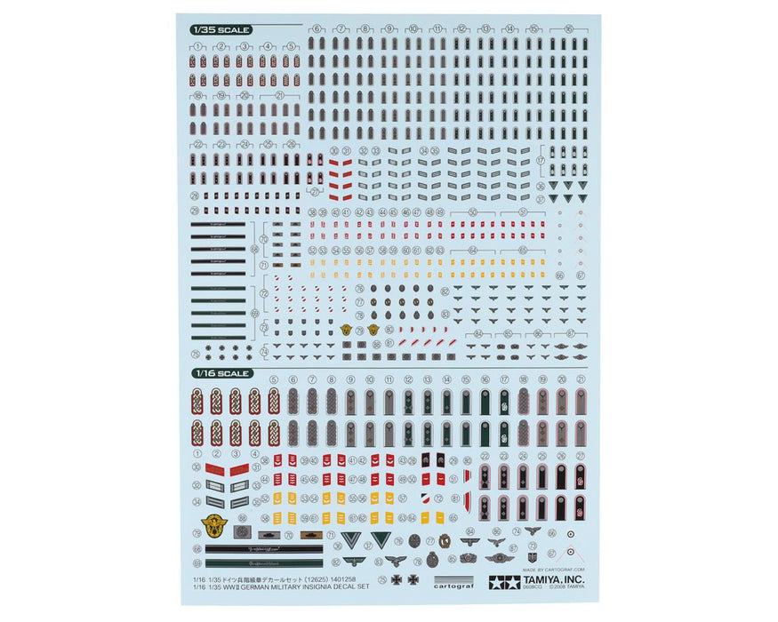 Tamiya German Military Insignia 1/35 Decal Sheet