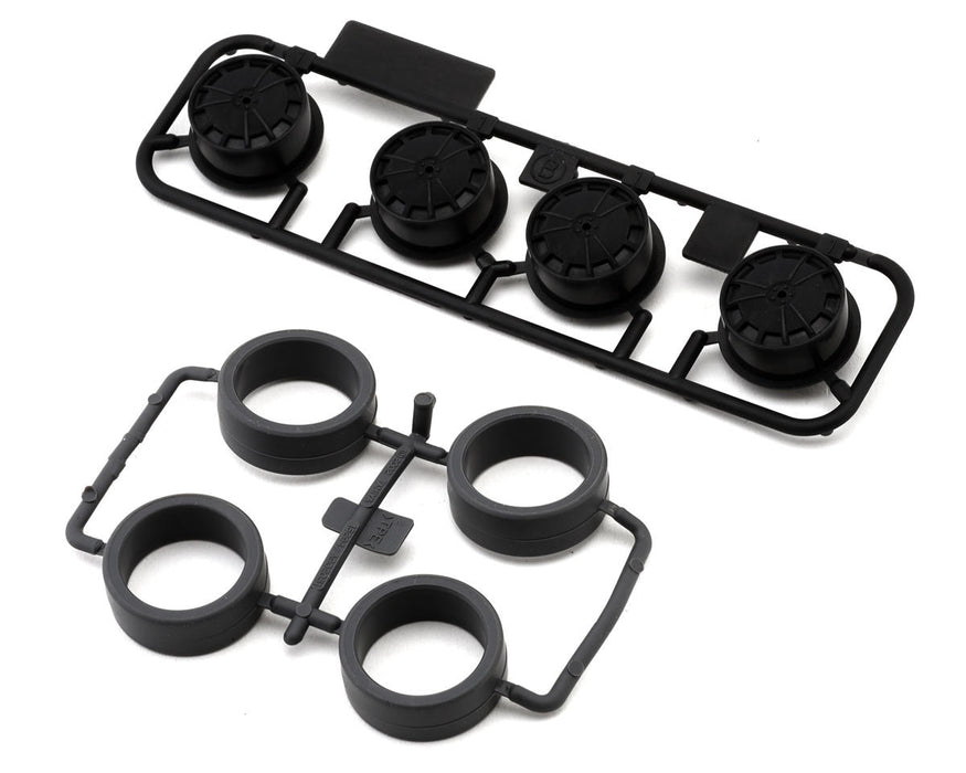 Tamiya JR Mini 4WD 26mm Hard Low Profile Tires (Black) (4)