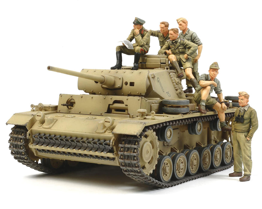 Tamiya 1/35 German Panzer III Ausf.L Tank w/Rommel & DAK Crew Model Kit