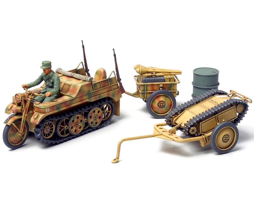 Tamiya 1/48 SdKfz 2 Kettenkrad Model Kit w/Cart & Goliath Demo Vehicle