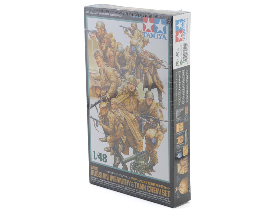 Tamiya 1/48 WWII Russian Infantry & Tank Crew Figures Plastic Model Kit