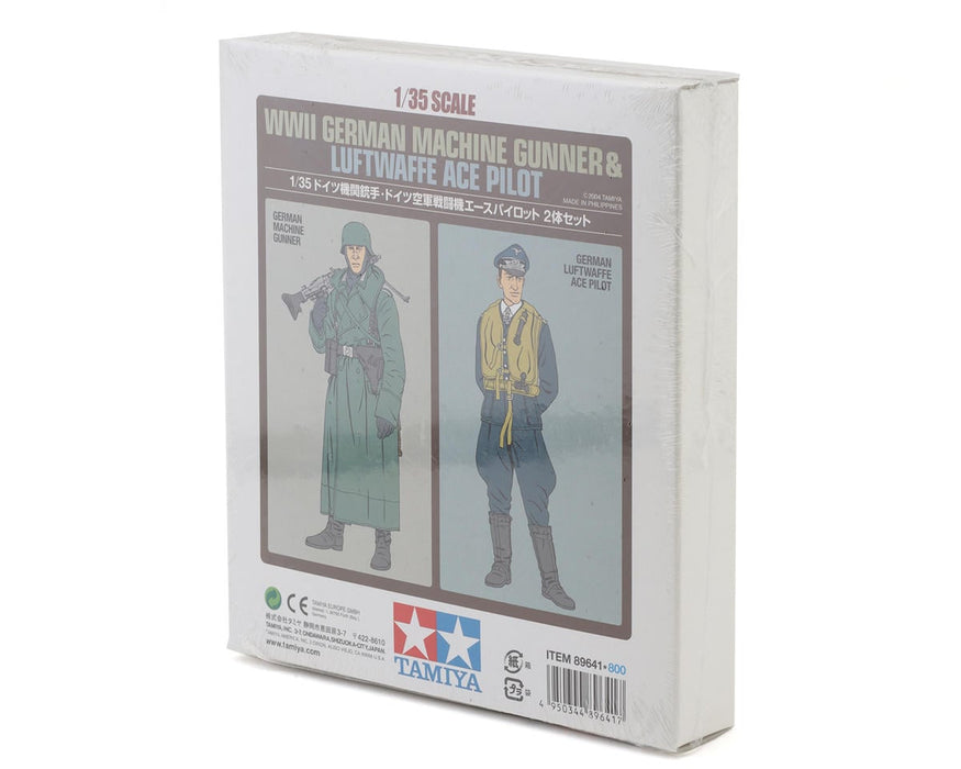 Tamiya 1/35 WWII German Gunner & Luftwaffe Ace Pilot Figures Plastic Model Kit
