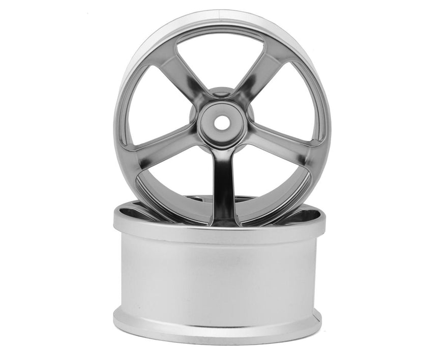 Topline DRS-5 Super High Traction Drift Wheels (Matte Chrome) (2) (5mm Offset)