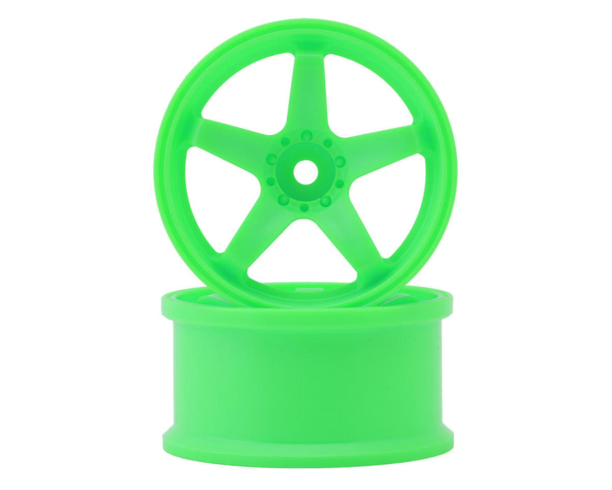 Topline N Model V3 High Traction Drift Wheels (Green) (2) (7mm Offset)